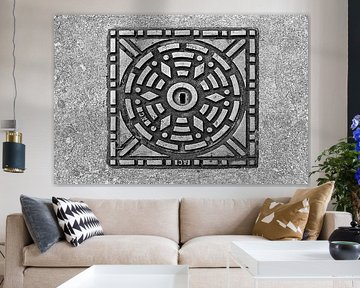 Putdeksel met geometrisch patroon