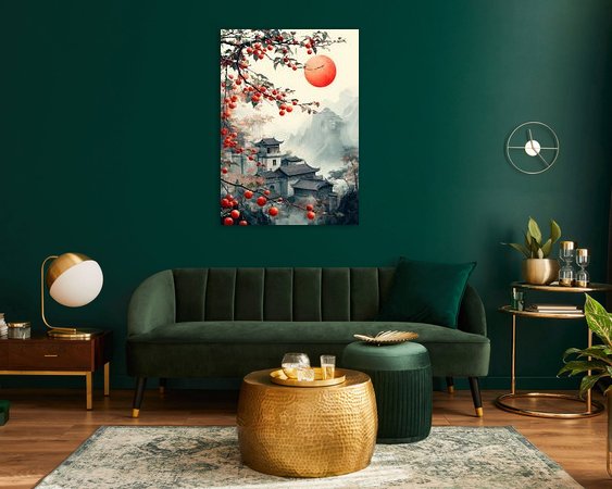 Voorbeeld van het werk in een kamer