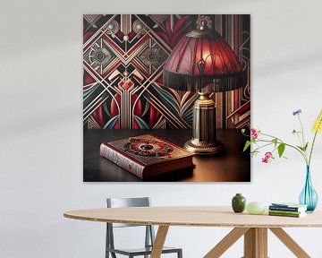 Lamp Art Deco und Buch von Tatjana Korneeva