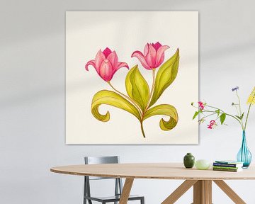 Poetic Tulip Ornament - Warm Ivory by Piret Victoria Ribas Art & Photography