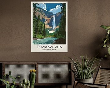 Vintage Travel Takakkaw Falls British Columbia by Vicky Hanggara