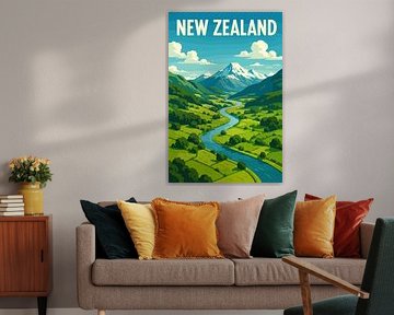 New Zealand Mountain Lake Trees