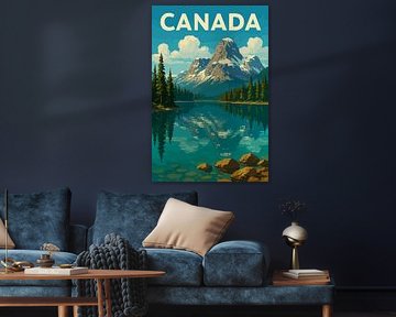 Canada Lake Mountains Trees Landcape