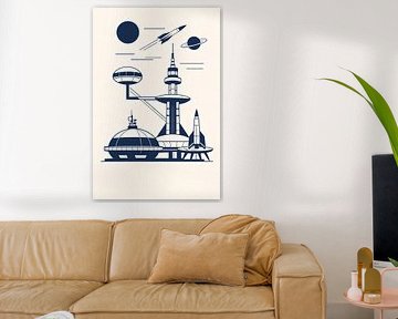 Retro Futuristic Space Colony by irgian firmansyah