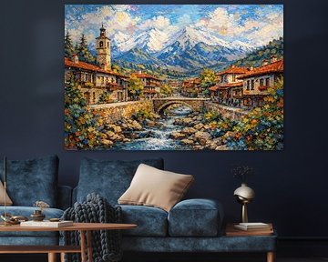 Bansko, Bulgaria an impressionist painting. by Gallery Hoppenbrouwers