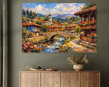 Koprivshtitsa, Bulgaria an impressionist painting. by Gallery Hoppenbrouwers