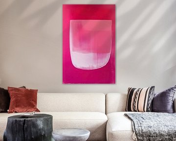 Magenta Field with White Curve