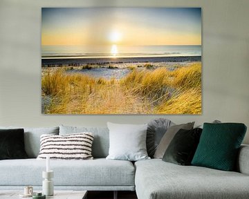 Sunset at the North Sea beach during a calm day in South Holland by Sjoerd van der Wal Photography