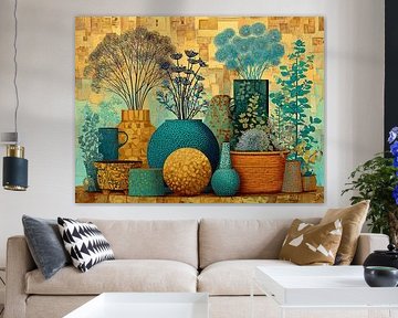 Colourful Vases with Blooms by Eye catching paintings