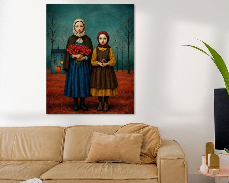 Voorbeeld van het werk in een kamer