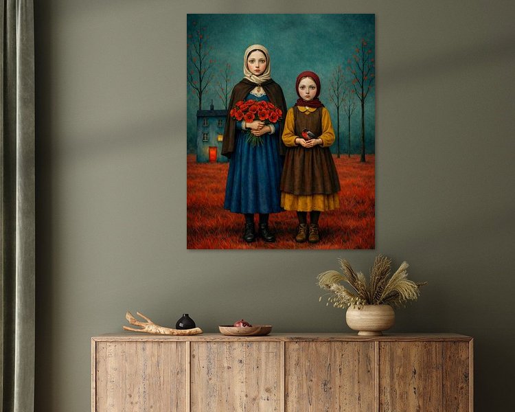 Voorbeeld van het werk in een kamer