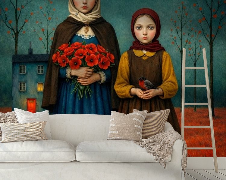 Voorbeeld van het werk in een kamer