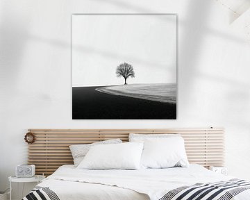 Lonely Tree – Minimalist Black and White Landscape Photography