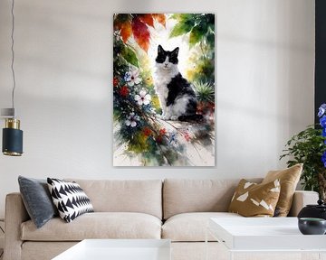 Cat among the flowers