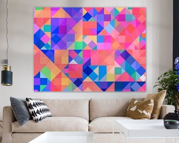 Style Bauhaus Rectangles et carrés Rouge Magenta Bleu sur Claudia Gründler
