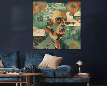 Satirische platte surrealistische digitale illustratie