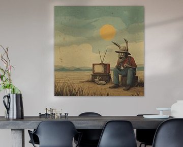 Dwaze ouderen Satirische digitale illustratie