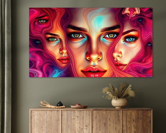 Voorbeeld van het werk in een kamer