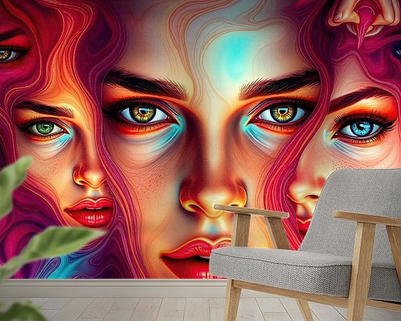 Voorbeeld van het werk in een kamer