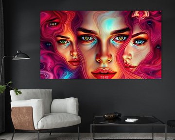 Fragmented surreal portrait of a woman by AidasignArt