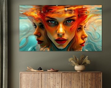 Portrait of a woman underwater Surrealism by AidasignArt