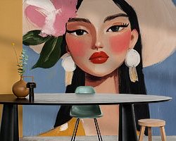 Voorbeeld van het werk in een kamer