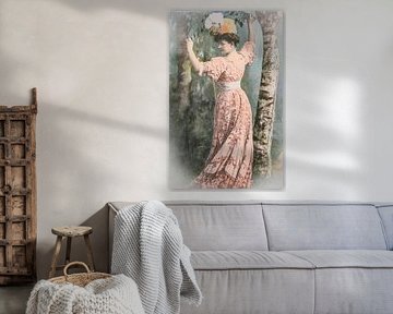 Viktorianische Dame in einem wunderschönen Kleid von Patricia Hofmeester