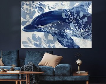 Delphin mit Seetang und Blasen