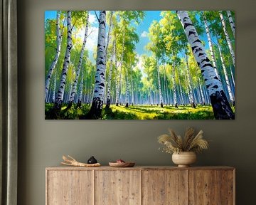 Berken in het zomerse berkenbos van AidasignArt