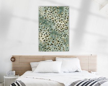 Imprimé léopard abstrait en vert Aquarelle Design sur Eva Lee