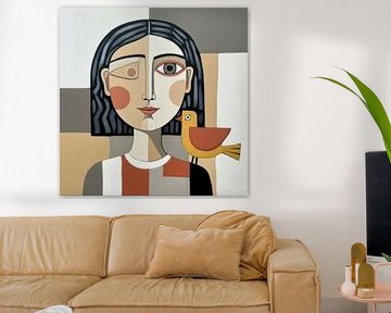 Vrouw met vogel van Ingrid van der Meer