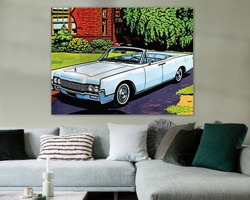 Retro Classic Convertible Side Pop Art Portrait by Ramy Salah Hefny