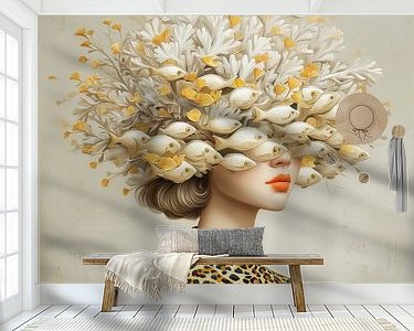 Voorbeeld van het werk in een kamer