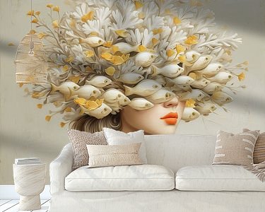 Voorbeeld van het werk in een kamer