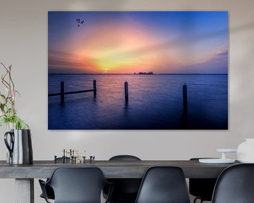 Blue meets red boven het alkmaardermeer