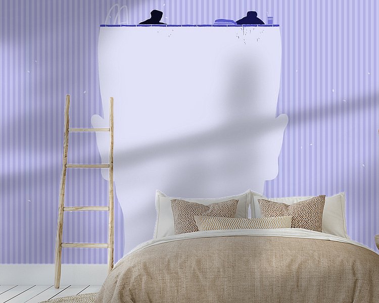 Voorbeeld van het werk in een kamer