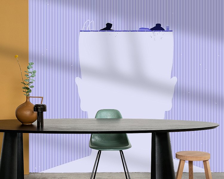 Voorbeeld van het werk in een kamer
