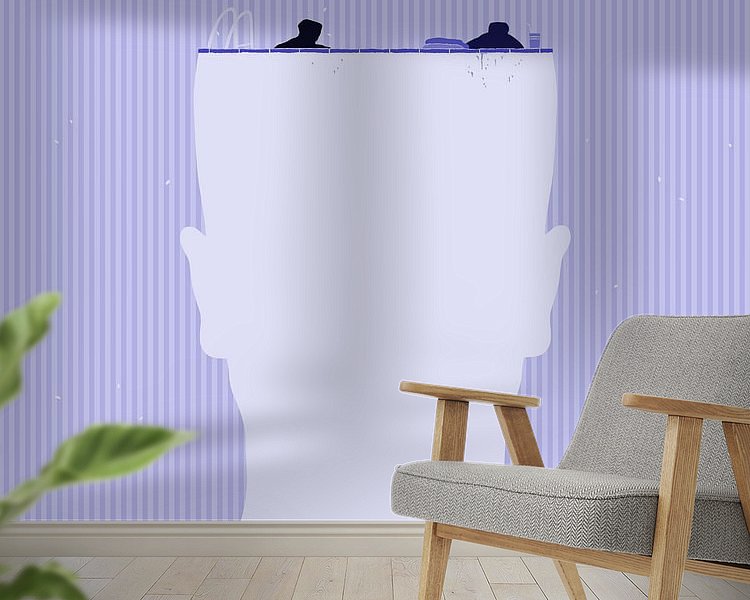 Voorbeeld van het werk in een kamer