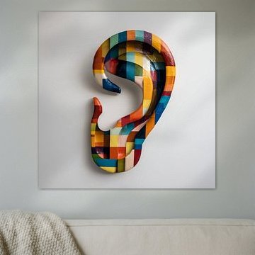 Sculpture mosaïque représentant une oreille