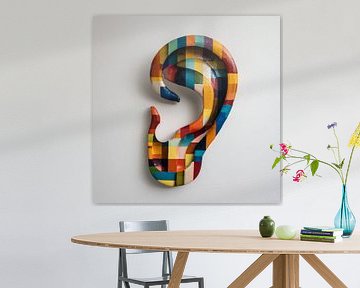 Mosaik-Ohrskulptur von Christian Ovís