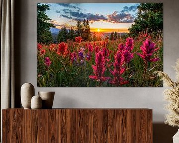 Sommerliche Wildblumenlandschaft – Foto eines Sonnenuntergangs in Colorado von Daniel Forster