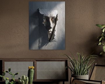 surrealistische wanddecoratie gezicht of torso