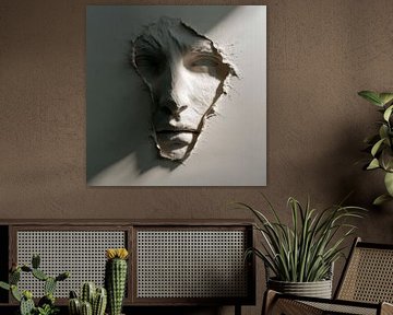 surrealistische wanddecoratie gezicht of torso