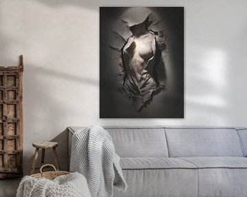 surrealistische wanddecoratie gezicht of torso