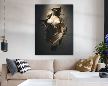 surrealistische wanddecoratie gezicht of torso