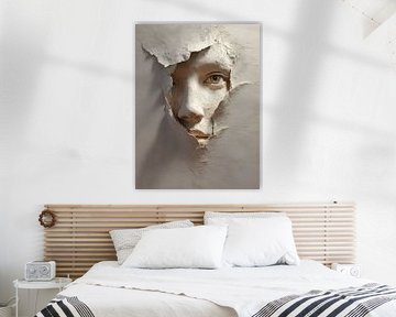 surrealistische wanddecoratie gezicht of torso