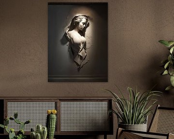 3D-Wanddekoration fiktives Gesicht oder Torso von Egon Zitter