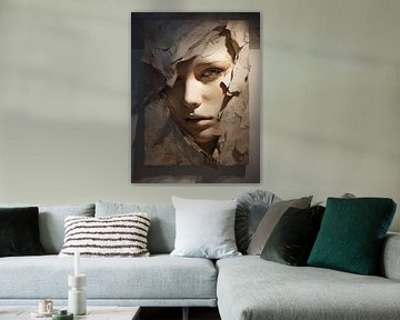 3D-Wanddekoration fiktives Gesicht oder Torso von Egon Zitter