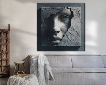 3D-Wanddekoration fiktives Gesicht oder Torso von Egon Zitter