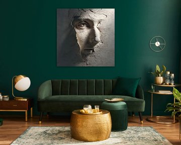 3D-Wanddekoration fiktives Gesicht oder Torso von Egon Zitter